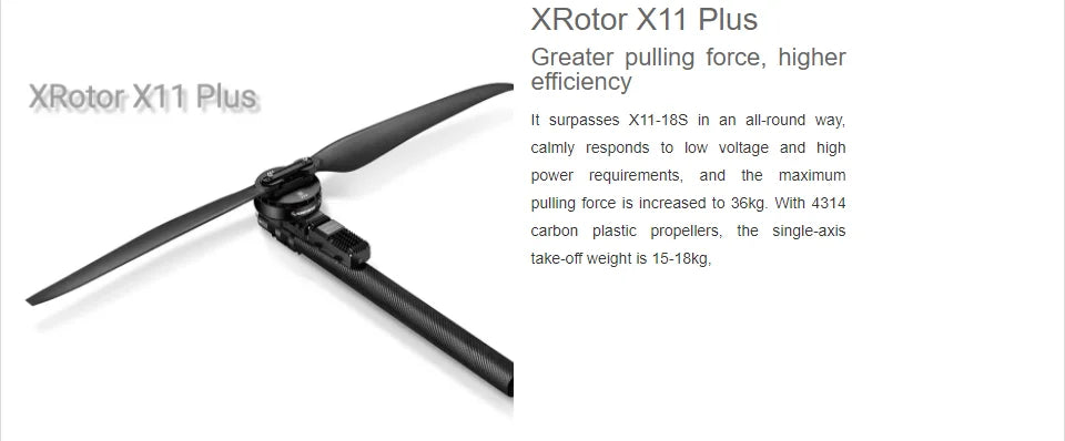 Hobbywing XRotor X11 PLUS Motor, XRotor X11 Plus has a maximum pulling force of 36kg