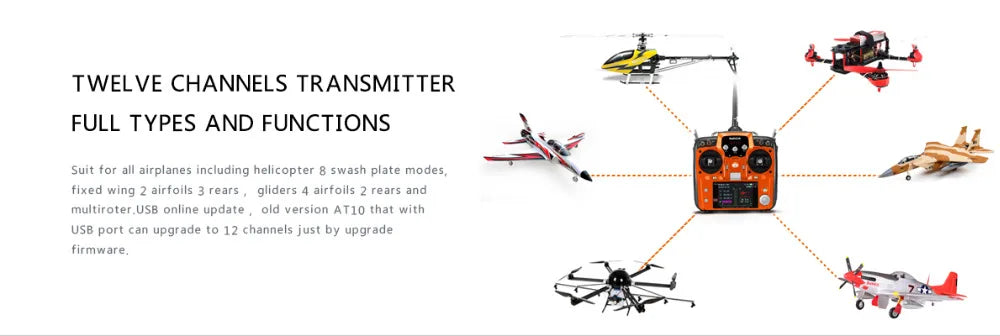 RadioLink AT10 II, TWO VE CHANNELS TRANSMITTER FULL TYPES AND FUNCT