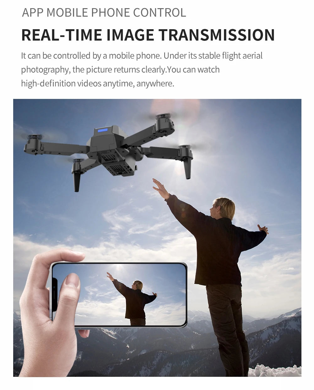 2024 NEW Drone, mobile phone control real-time image transmission it can be controlled by