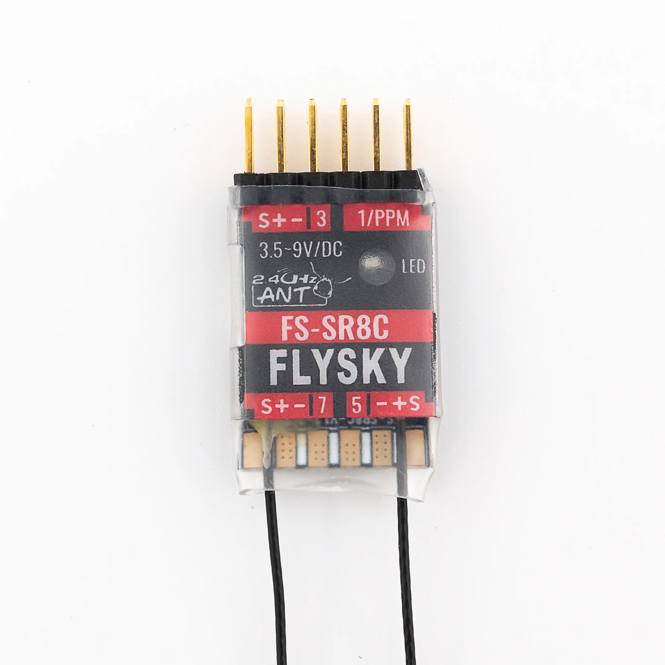 FLYSKY FS-SR8C 8 Channels 2.4G Receiver, S+-[3 I/PPM 3.5-9V/DC LEO 24U