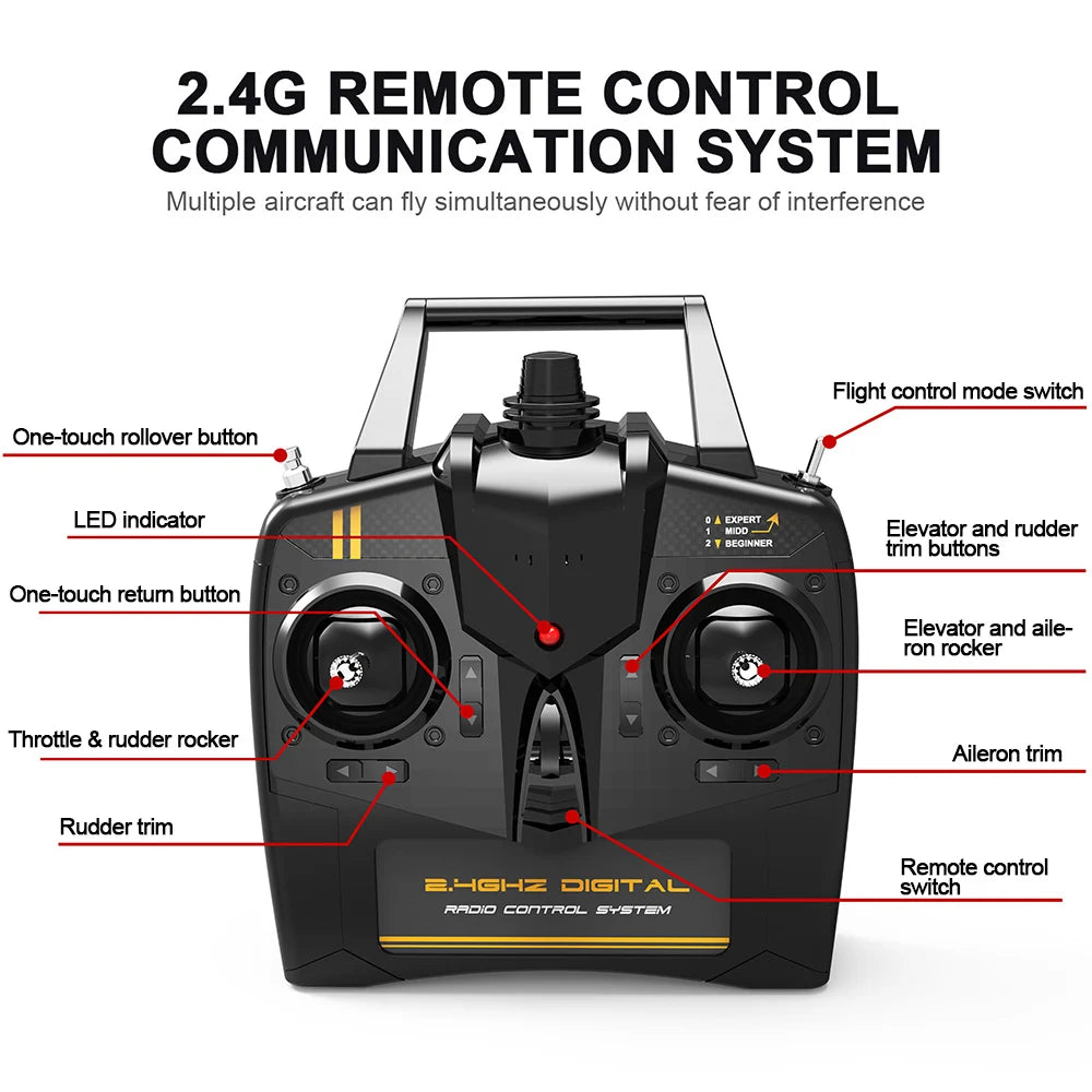 EPP 400mm RC Plane, Multiple aircraft can fly simultaneously without fear of interference Flight control mode switch One-touch rollover button