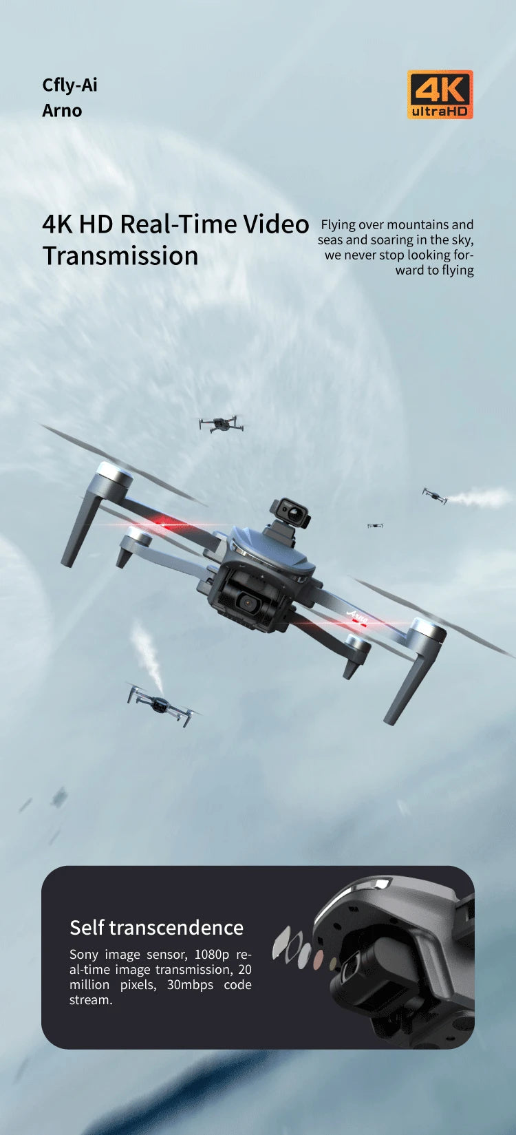 C-FLY Arno SE MAX Drone - Profesional 4K HD Camera 3-Axis Micro Gimbal 5G Wifi GPS Drone With HD Camera FPV Brushless Foldable RC Quadcopter Professional Camera Drone 45 C-FLY Arno SE MAX Drone, Cfly-Ai AKL Arno ultrahD 4K HD Real