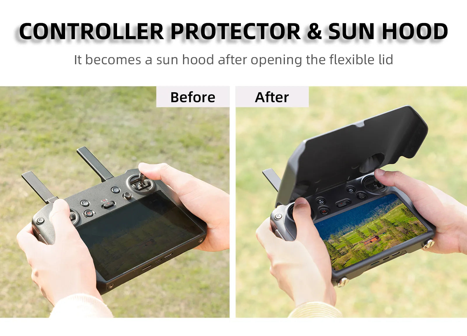Remote Controller Sun Hood for DJI RC PRO Remote Cover for DJI Mini 3 Pro RC Controller Case Lanyard Accessories 18 CONTROLLER PROTECTOR & SUN HOOD It becomes a sun