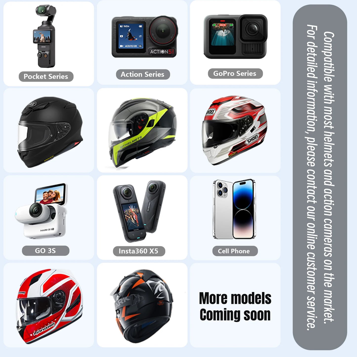 STARTRC Motorcycle Helmet Chin Mount Clip Bracket for DJI, GoPro & Insta360 Action Cameras, PA66+10% Fiber, 93g