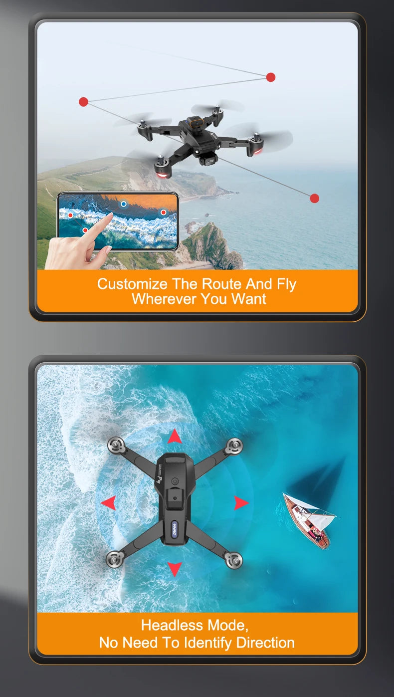 P9 Drone, customize the route and fly wherever you want headless mode . no