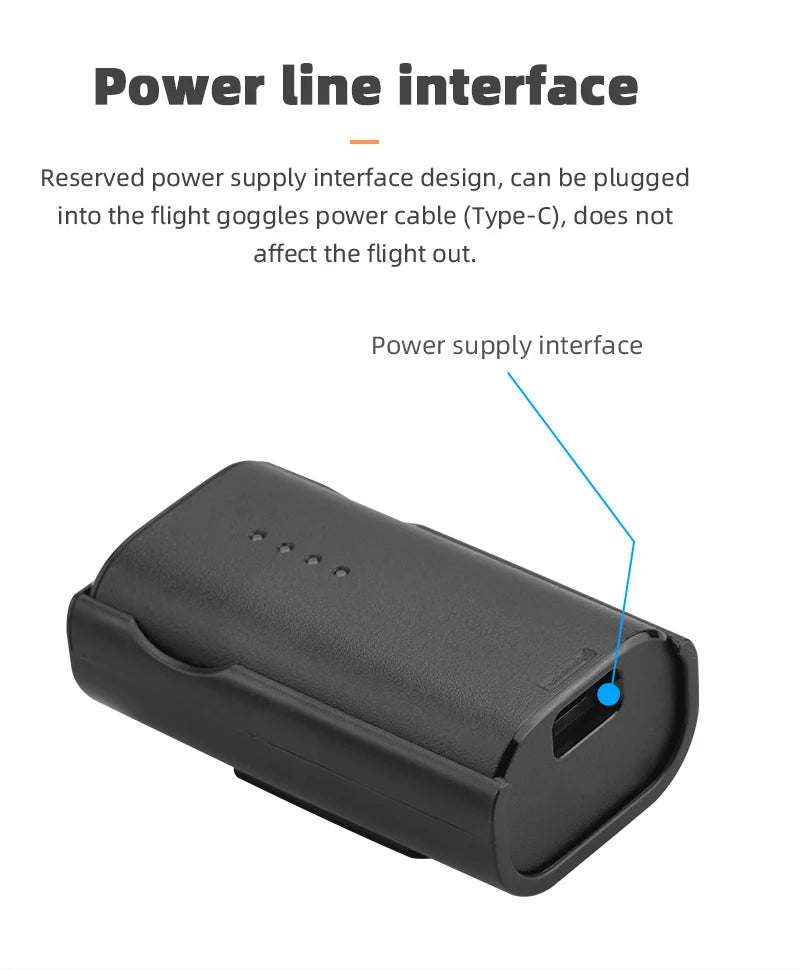 Eye Mask/Pad for DJI AVATA Goggles 2. power supply interface design. can be plugged into the flight goggles power cable (Type