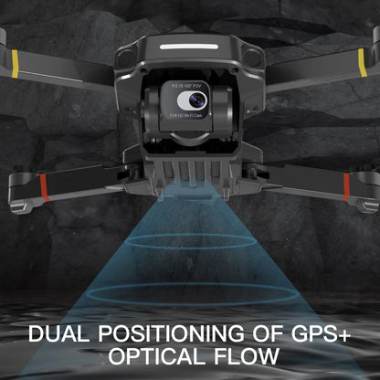 SJRC F5S PRO Drone, Captures 4K video with wide-angle view, GPS, and optical flow for smooth aerial filming.