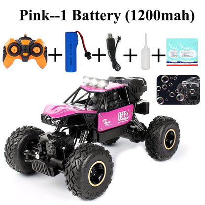 Paisible 4WD RC Car - Remote Control Bubble Machine Radio Control Car Rock Crawler 4x4 Drive Off Road Out Door Toy For Girl Boy