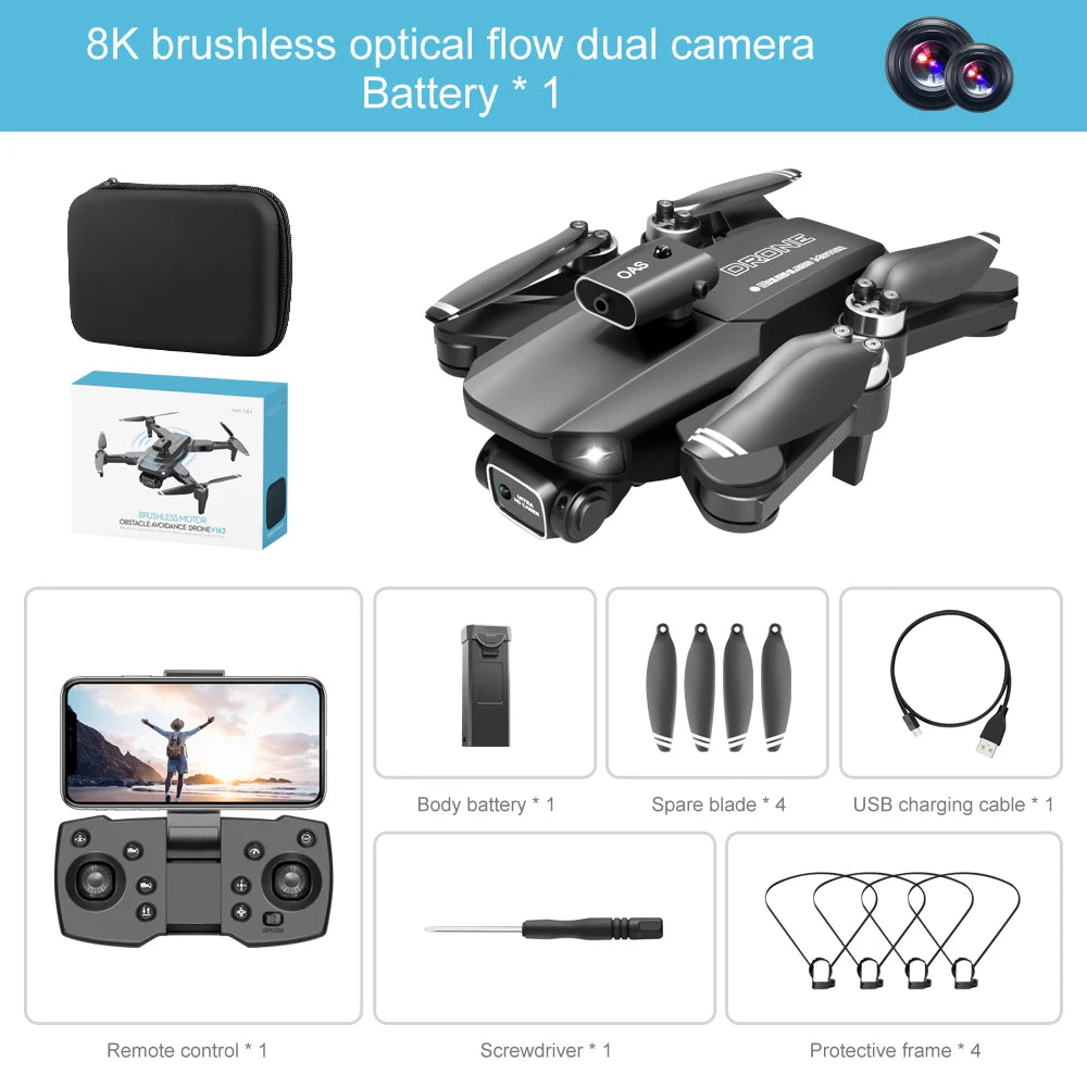 V162 Drone, 8K brushless optical flow dual camera Battery 1 COSTACLE AOOANCE Body battery