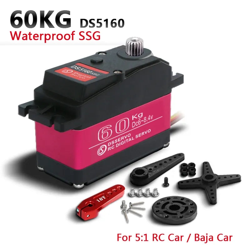 DSServo DS5160/DS5180/DS51150 - 1X baja 5B servo 1/5 60Kg 80Kg 150Kg high torque Digital Servo for Redcat HPI Baja 5B SS RC servo Car compatible SAVOX-0236