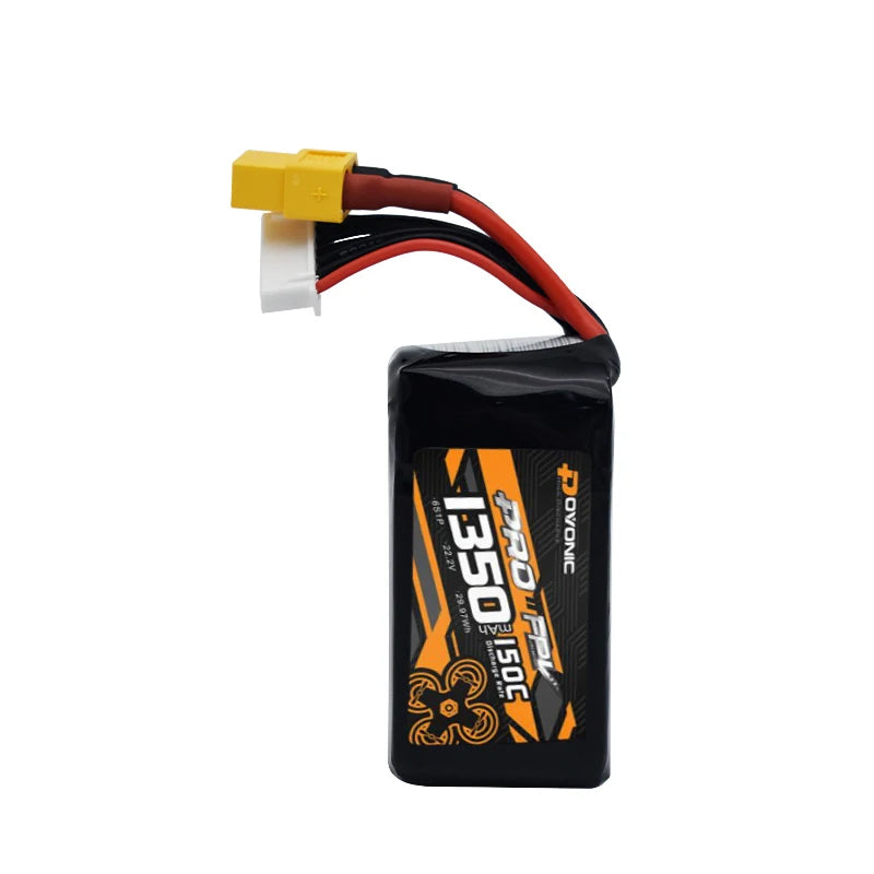 Ovonic 6S 22.2V 1350mAh 150C LiPo Battery, Teranty Ovonic 6S Lithium-Polymer (LiPo) battery for helicopters and remote control toys.