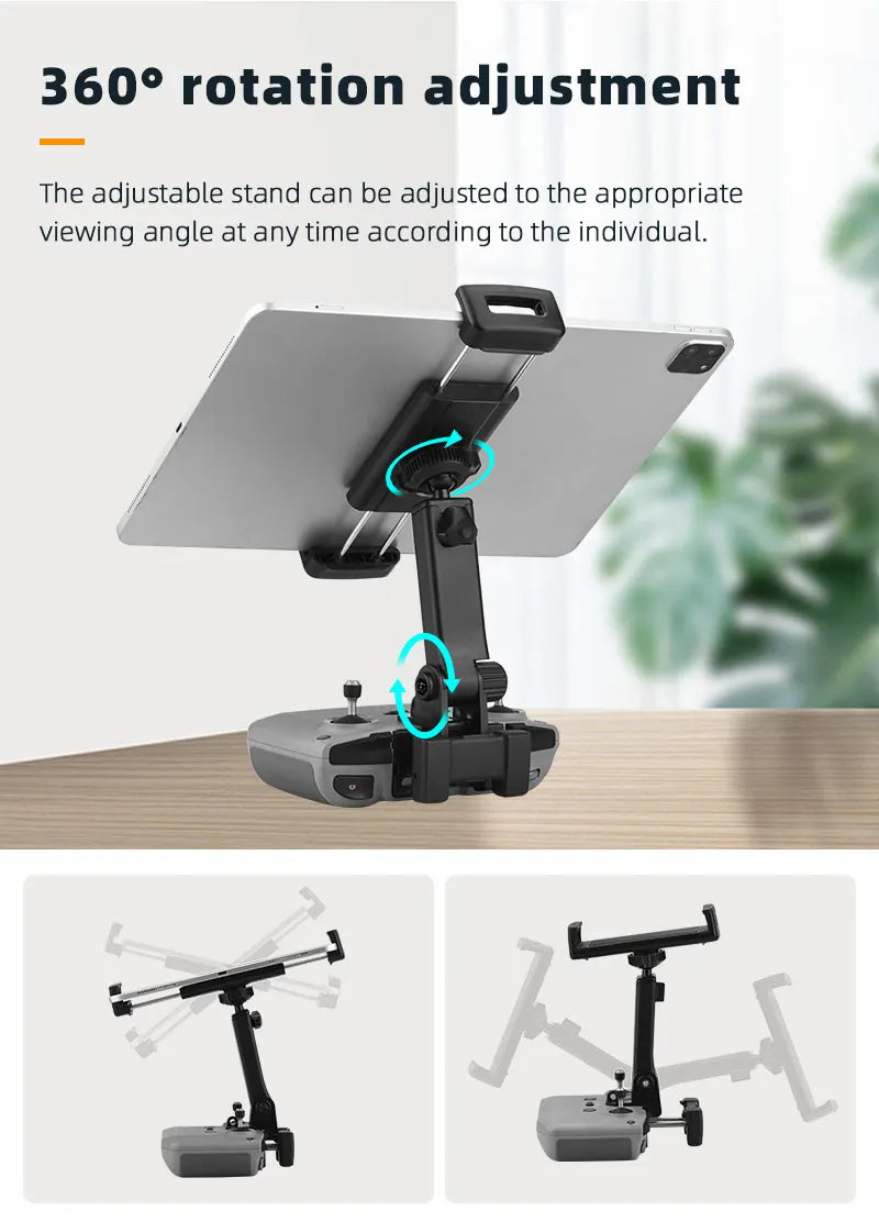Tablet Extended Bracket Holder Mount for DJI Mavic 3 Mini 2/ DJI Air 2/2S/ DJI MINI 3 PRO Drone Remote Control Tablet Clip RC-N1 DJI Accessories 12 Tablet Extended Bracket Holder, adjustable stand can be adjusted to the appropriate viewing angle at any time according to the individual: 1