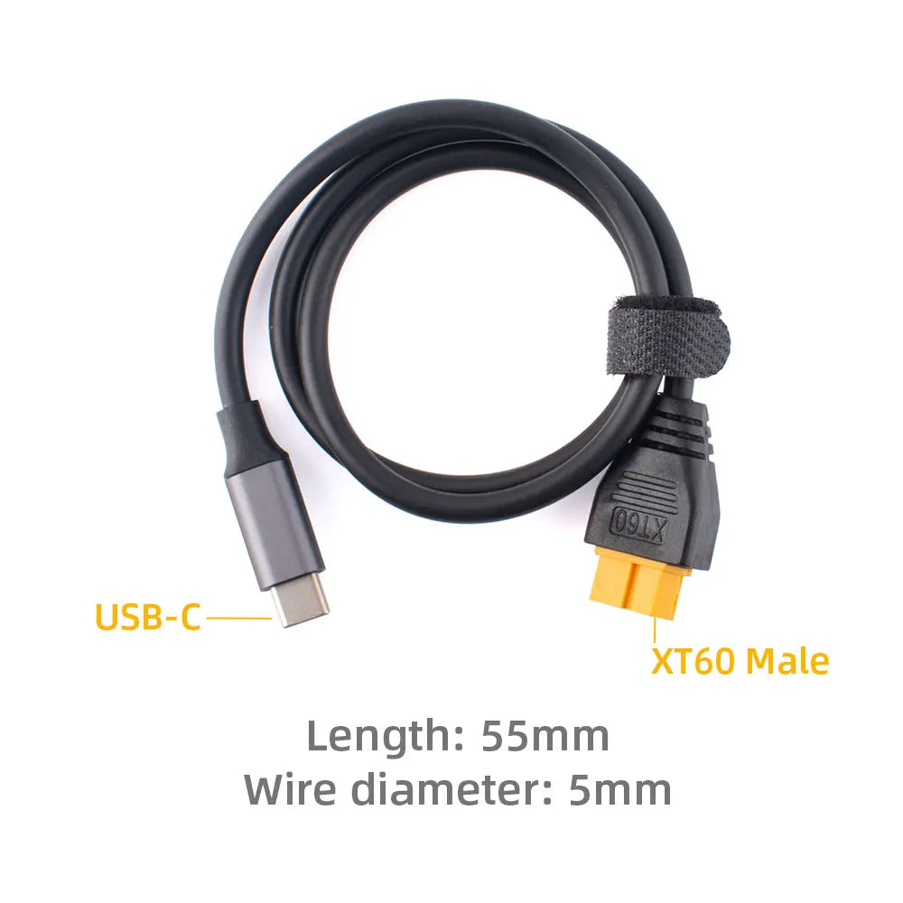 USB-C XT6O Male Length: 55mm Wire diameter: