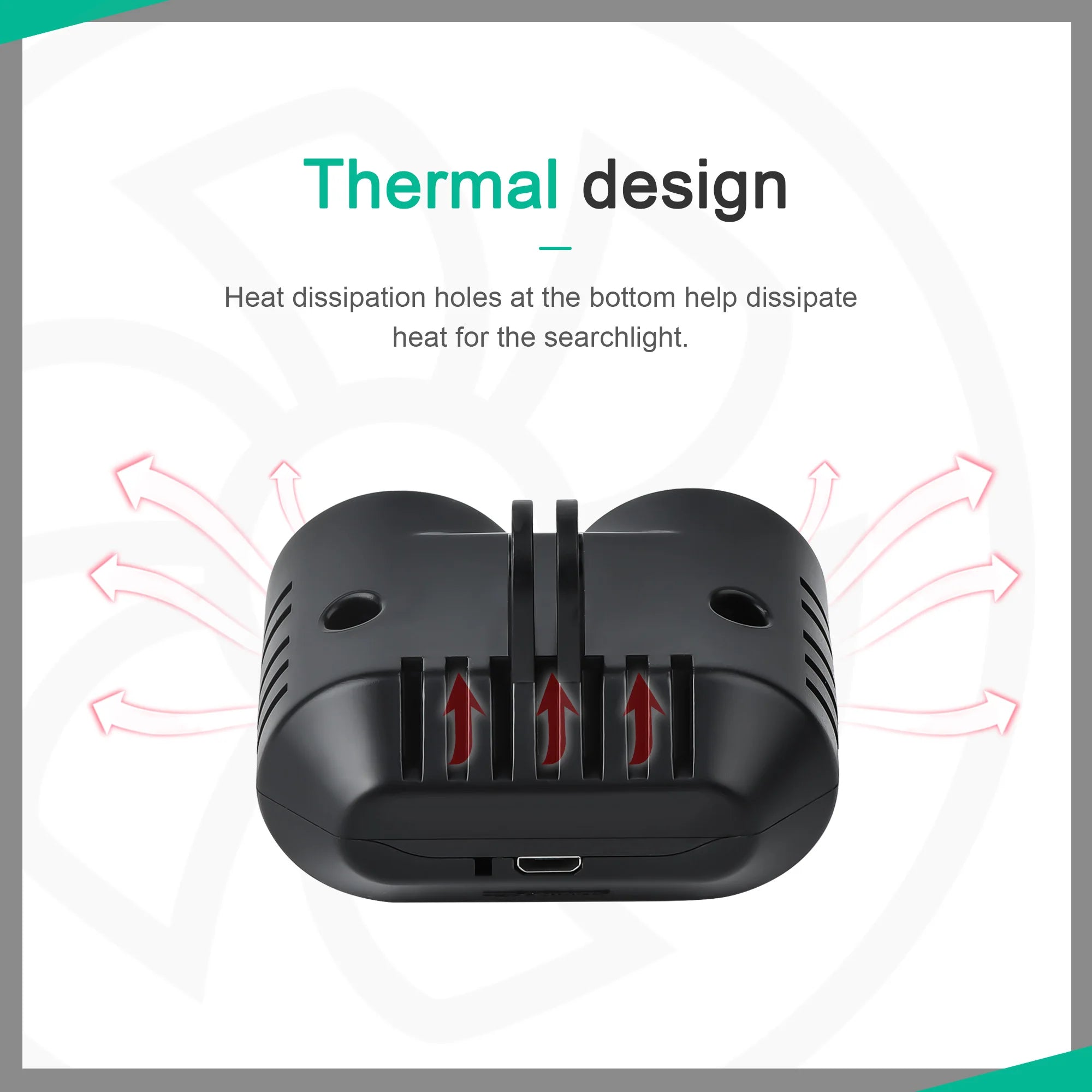 Search Light For DJI Avata, design Heat dissipation holes at the bottom help disperse heat for the search