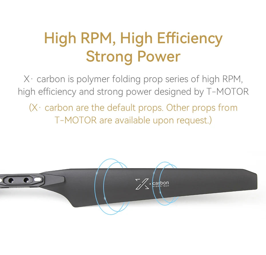 T-MOTOR carbon is a polymer folding prop series of high RPM, high