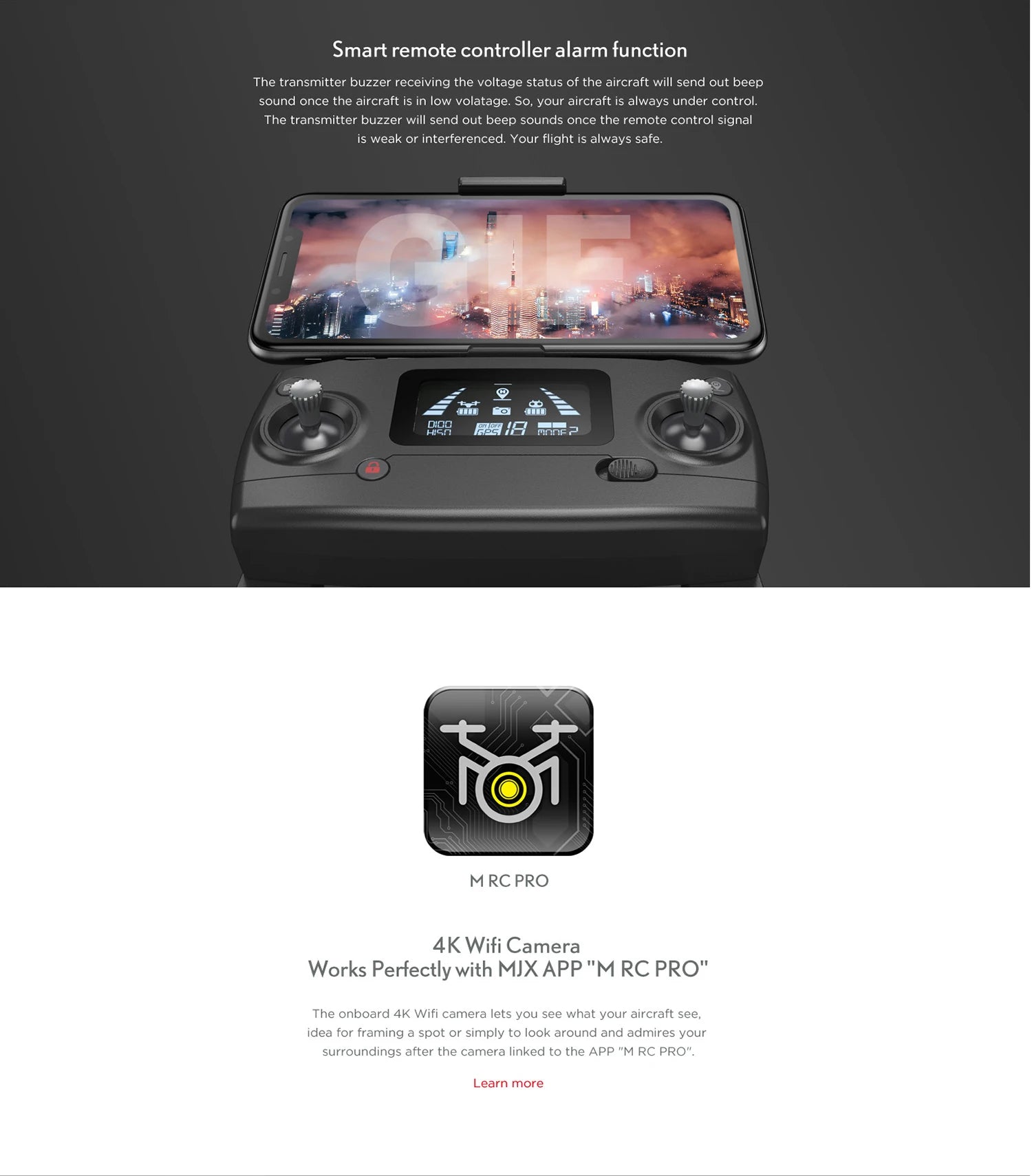 MJX Bug 16 Pro Drone - 3-Axis Gimbal 4K HD EIS Camera GPS Wifi FPV RC Quadcopter Brushless Motoe Foldable Profesional Dron Helicopter Professional Camera Drone 19 MJX Bug 16 Pro Drone, transmitter buzzer receives the voltage status of the aircraft will send out beep sound