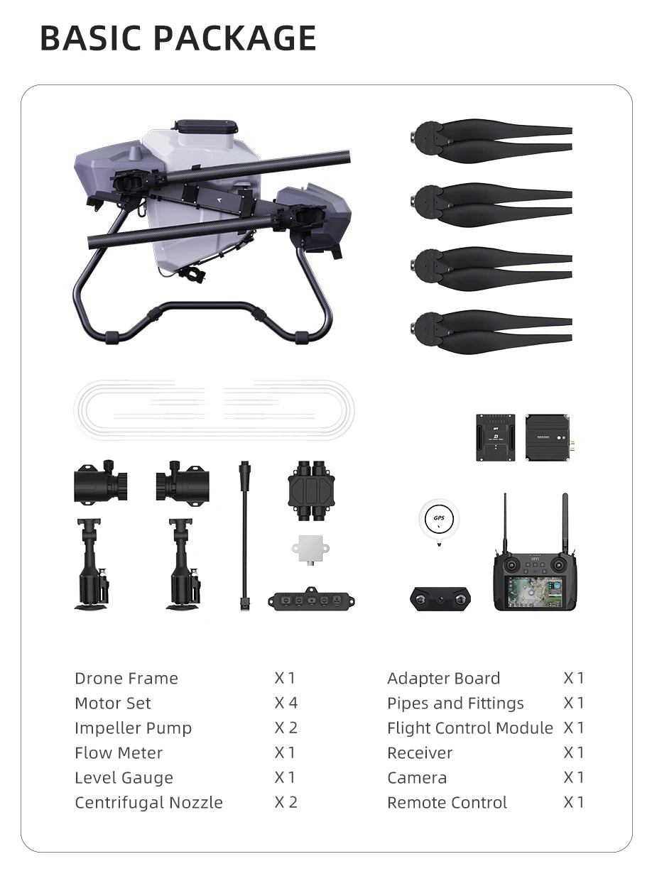 EFT Z50 50L Agriculture Drone, BASIC PACKAGE J0 08e9@ Drone Frame X1 Adapt