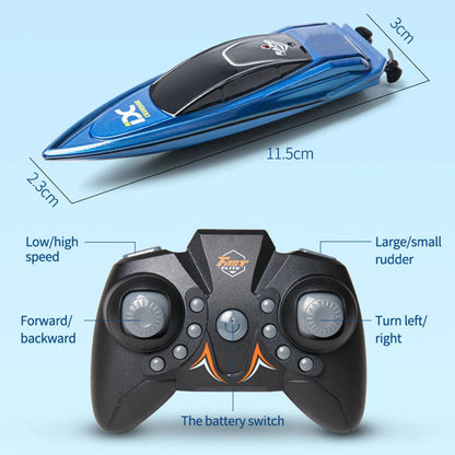Waterproof 2.4GHz Mini RC Boat, Mini RC Boat with Remote Control, Dual Speed, Waterproof