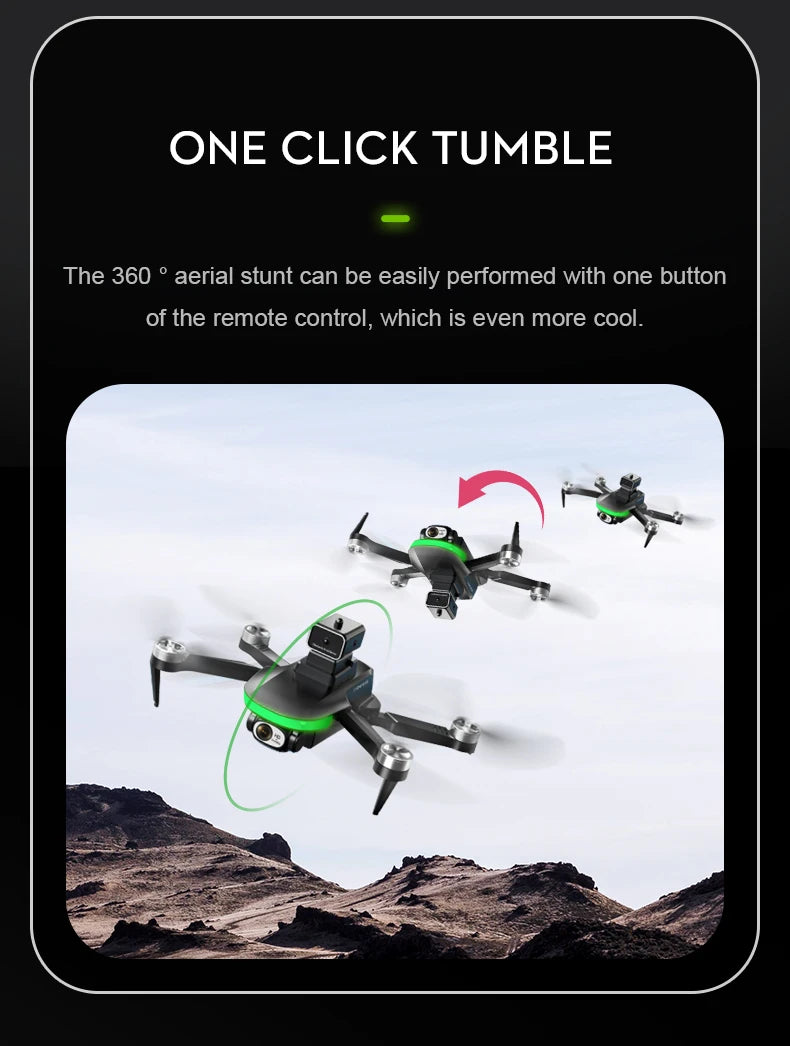 S5S Drone, one click tumble the 360 aerial stunt can be easily performed with one button