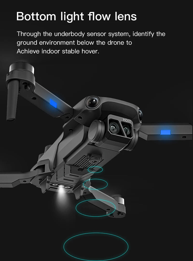 H9 Drone, bottom light flow lens Through the underbody sensor system, identify the ground environment below the drone