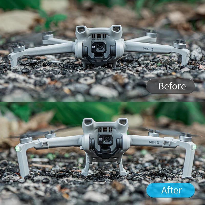 Landing Gear for DJI Mini 3 / Mini 3 Pro – Foldable Quick‑Release Heightened Extender, 15mm Raise, Long Leg Foot Protector