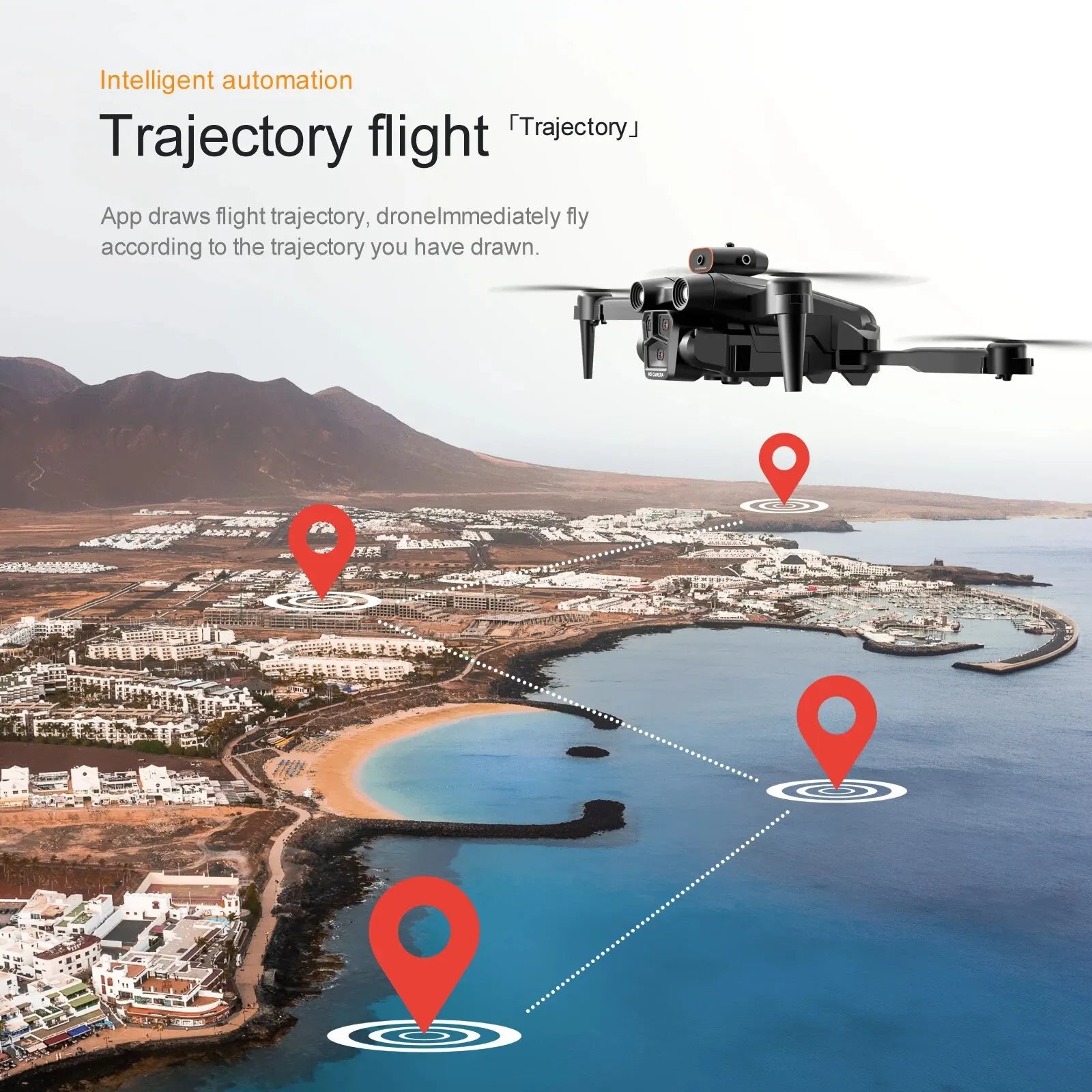 S92 Drone, intelligent automation trajectory flight ttrajectorys app draws flight