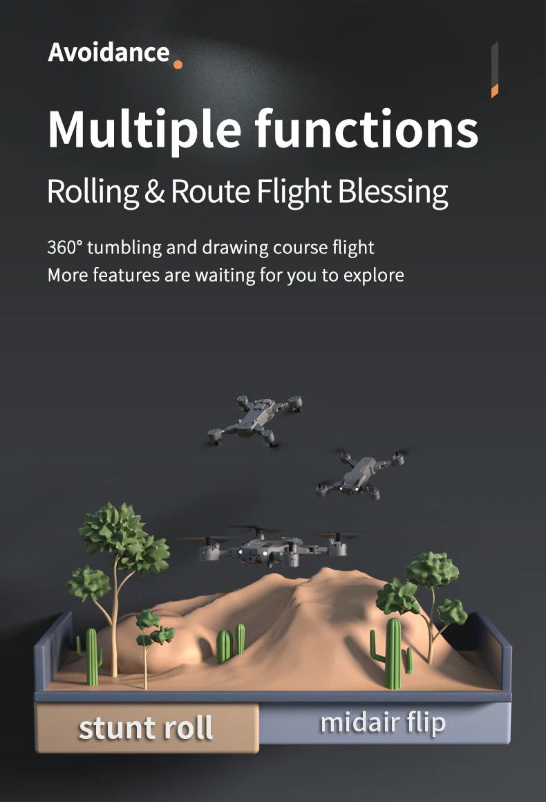 5G 8K HD Drone Professional Dual Camera Wifi FPV Obstacle Avoidance Quadcopter Optical Flow Positioning Fly Distance 1000M Toy 45 5G 8K HD Drone, avoidance multiple functions rolling & route flight blessing 360" t