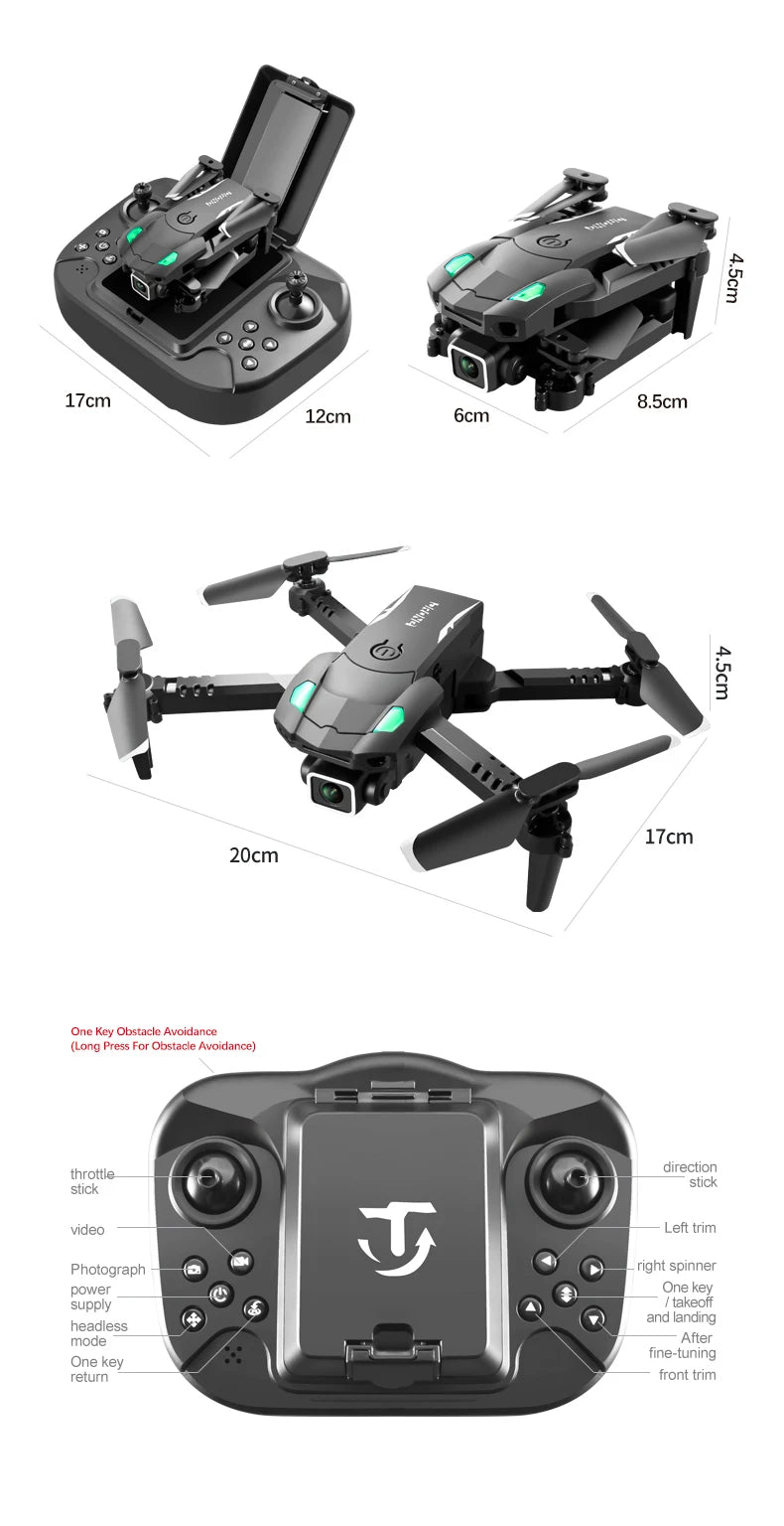 KBDFA S128 Mini Drone - 4K HD Camera Three-sided Obstacle Avoidance Air Pressure Fixed Height Professional Foldable Quadcopter Toy 35 KBDFA S128 Mini Drone