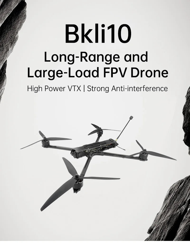 Sequre Bkli10 10Inch FPV, Sequre BKLI10 drone features high power VTX and strong anti-interference capabilities for long-range flights with 4kg payload.