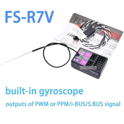 FLYSKY FS-R7V R7V - 2.4G Gyroscope 7CH ANT Protocol PWM Output RSSI Mini Receiver for FS-G7P Transmitter RC Car Boat DIY Parts
