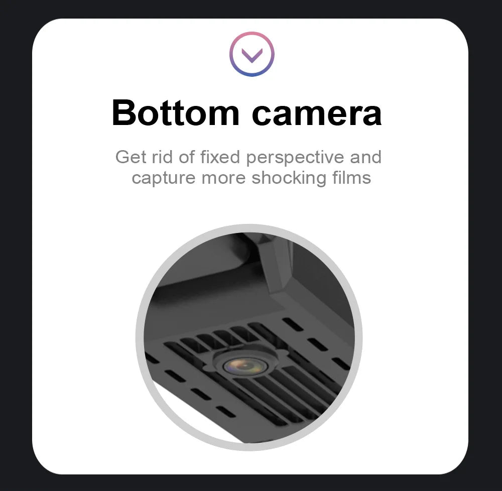 E99 Pro Drone With HD Camera - 4K Dual Camera 25 Minutes 200M Distance Headless Model Night Flying WIFI Foldable Drone 40 E99 Pro Drone With HD Camera, E99 Pro Drone, bottom camera get rid of fixed perspective and capture more shocking