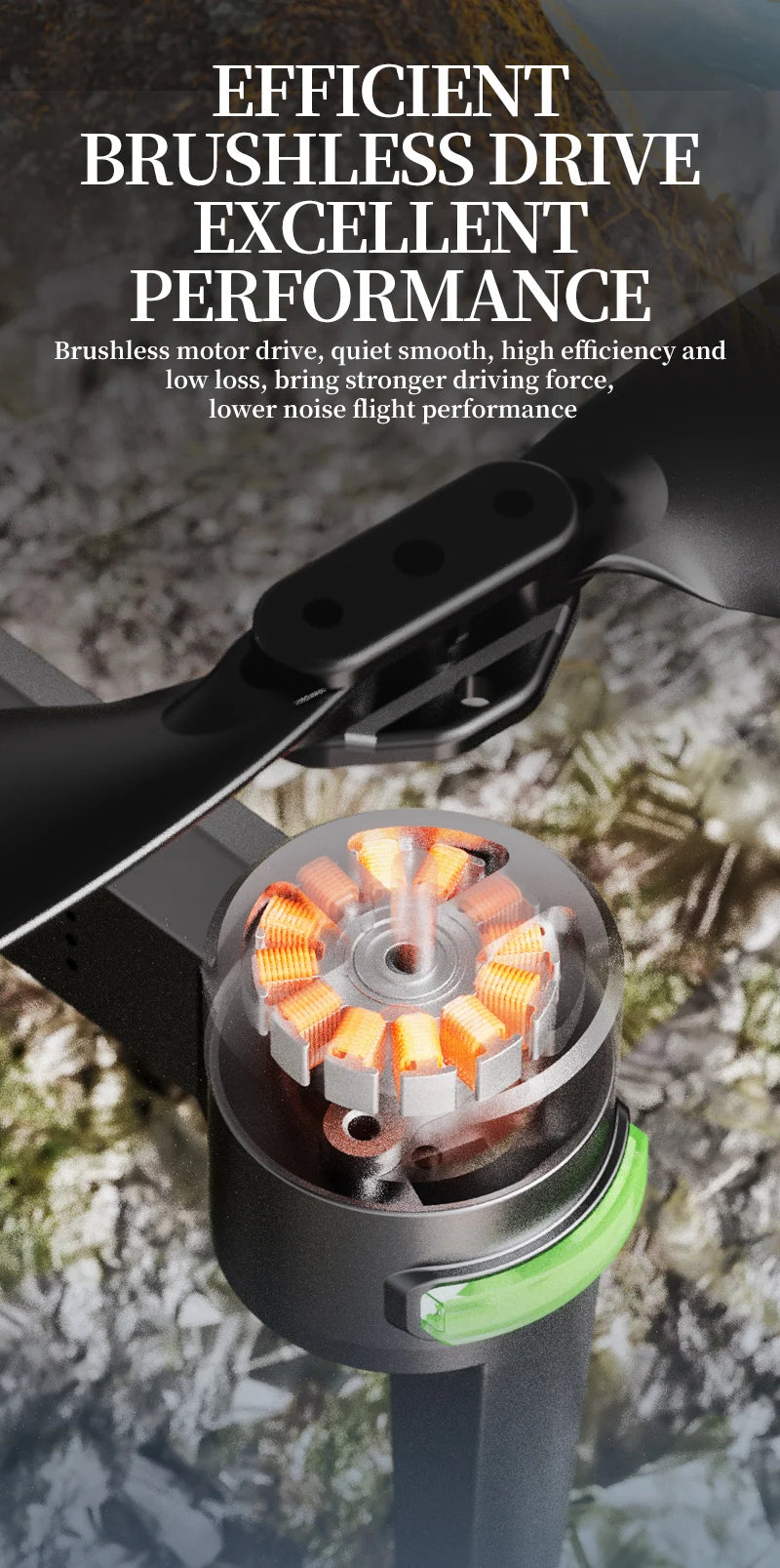 KF104 MAX2 Drone, High-performance brushless motor with smooth flights, strong propulsion, quiet operation, and increased power.