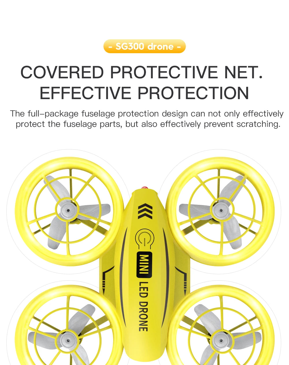 SG300/SG300S Mini Drone, full-package fuselage protection design can not only effectively protect the