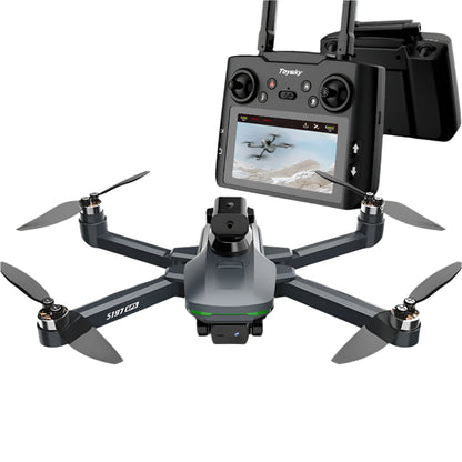 2025 New S197 Drone, Advanced drone features: screen display RC, 360° obstacle avoidance, GPS return, brushless motor, and included rechargeable battery.