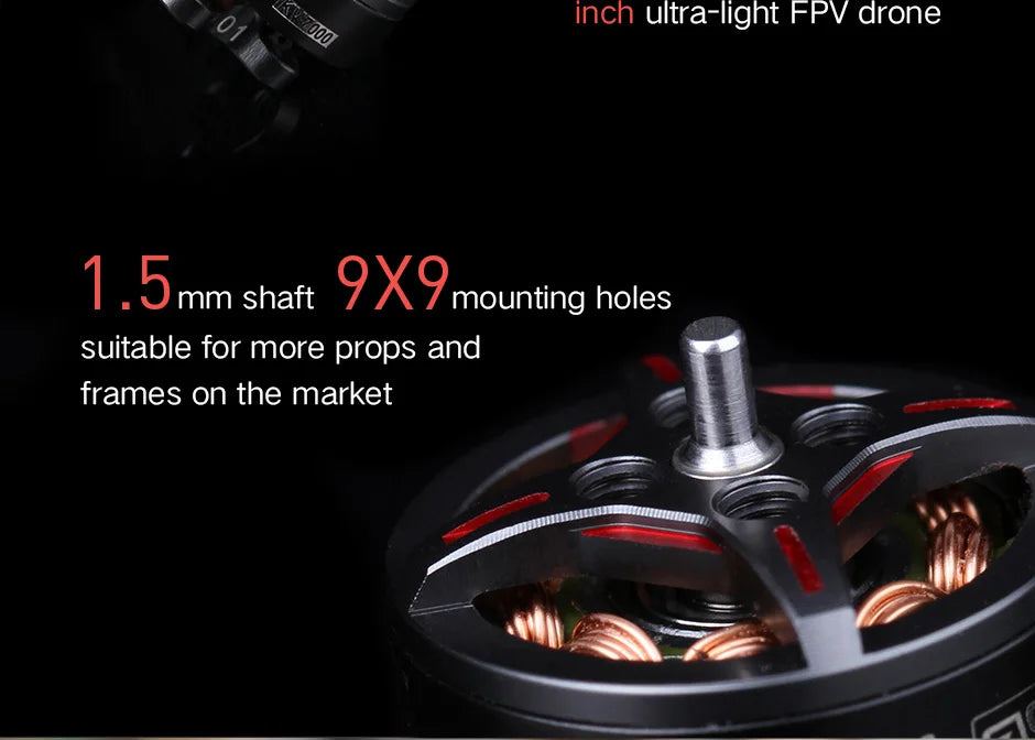 T-Motor F1203 7000KV Brushless Motor 5.25g 2-3S 192W Max Thrust 158g FPV motors 7 T-Motor, 0z inch ultra-light FPV drone 1.5= mm shaft 9X9