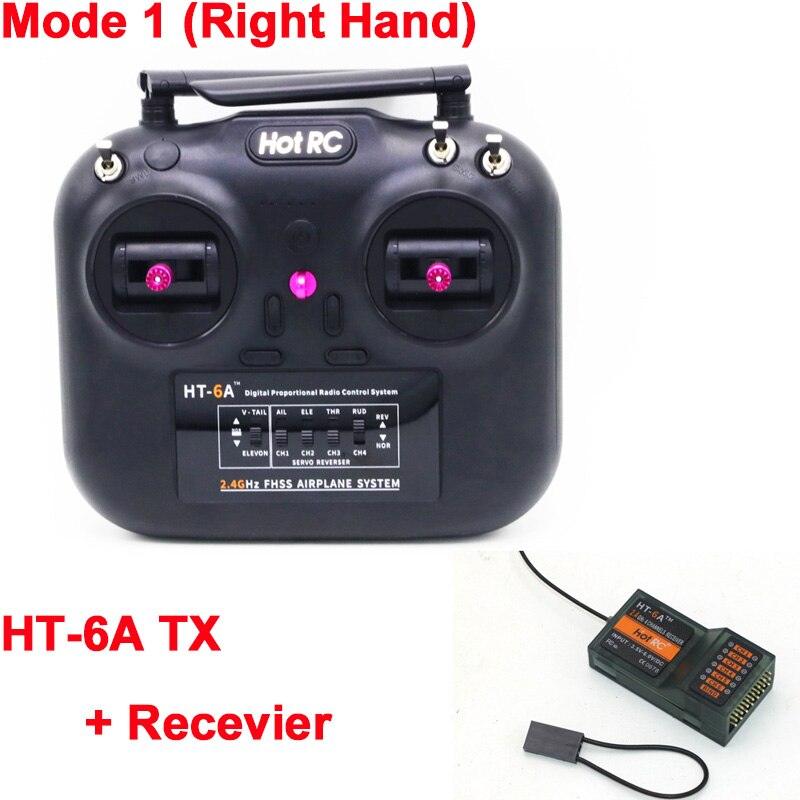 Hotrc HT-6A 2.4G 6CH/KT6A 2.4Ghz 6ch 4ch RC Transmitter FHSS &amp; 6CH Receiver with Box for FPV Drone Rc Airplane Rc Car Rc Boat - RCDrone