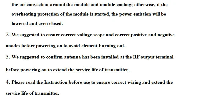 5.8G 3W VTX, if the overheating protection of the module is started, the power emission will be
