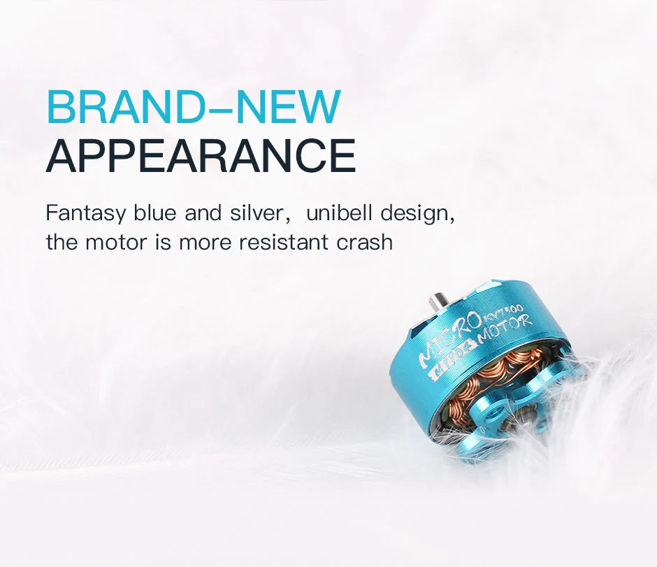 T-motor MICRO M1104 KV7500 Brushless Outrunner Freestyle Motor For FPV RC 90mm 110mm Drone 8 T-motor, BRAND-NEW APPEARANCE Fantasy blue and silver , unibell