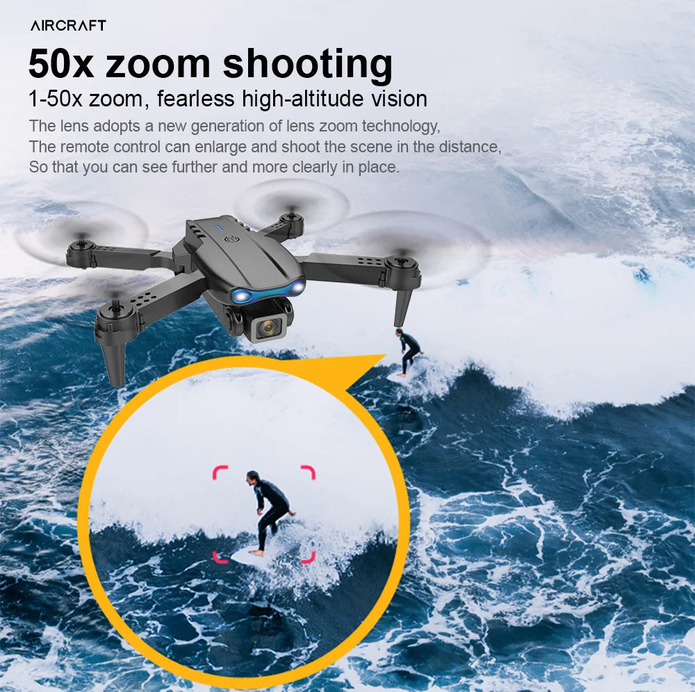 E99 Pro Drone With HD Camera - 4K Dual Camera 25 Minutes 200M Distance Headless Model Night Flying WIFI Foldable Drone 43 E99 Pro Drone With HD Camera, E99 Pro Drone, the lens adopts a new generation of lens zoom technology .