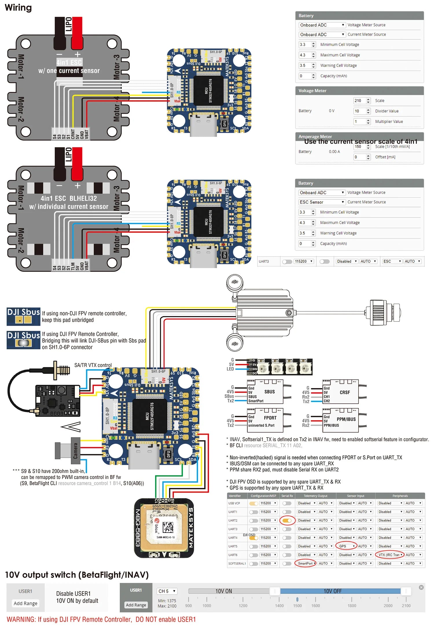 MATEK F405-MINITE, if using non-DJI FPV remote controller, keep this pad unbridge