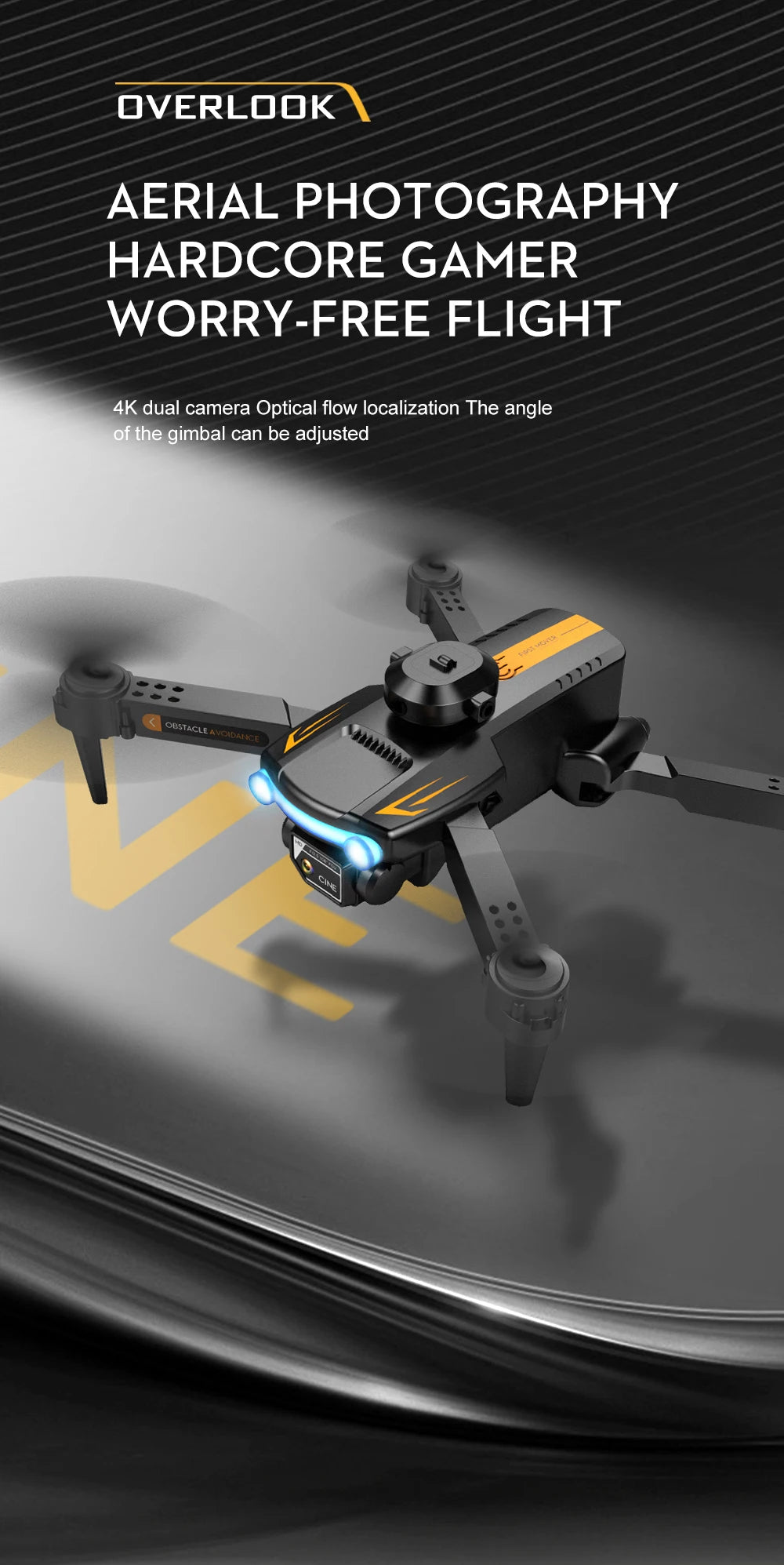 LSRC XT2 Drone, the angle of the gimbal can be adjusted orstacle
