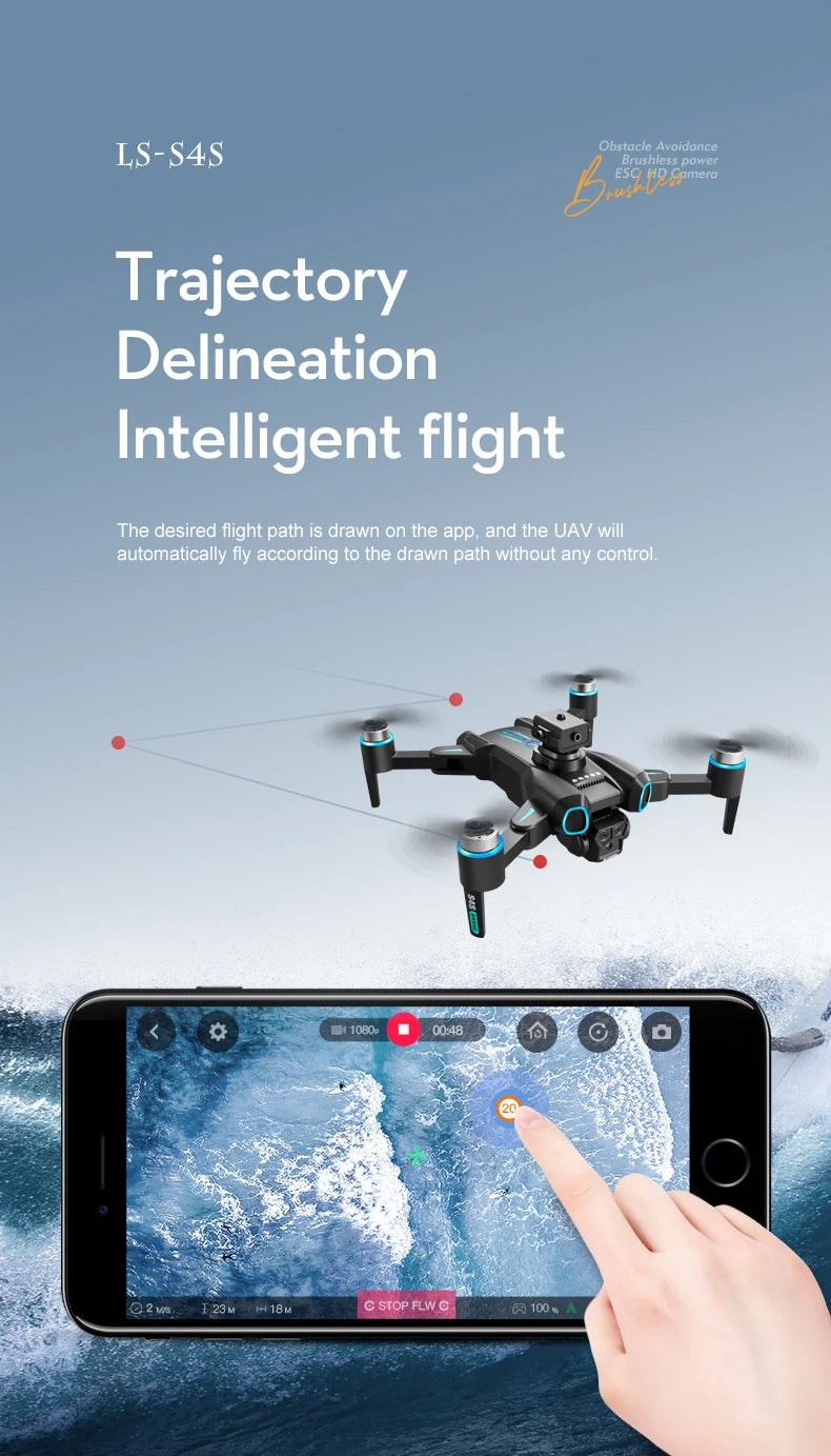 S4S Drone, LS-S4S Brushless power 0e= Trajectory Deline