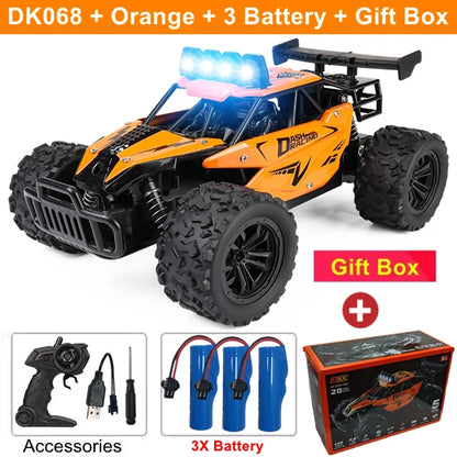Samochód zdalnie sterowany 4WD DK087 RC Drift Racing 1:16 Off Road, stop aluminium, 2.4G, szybkie ciężarówki z LED, wspinaczka, idealny prezent dla dzieci
