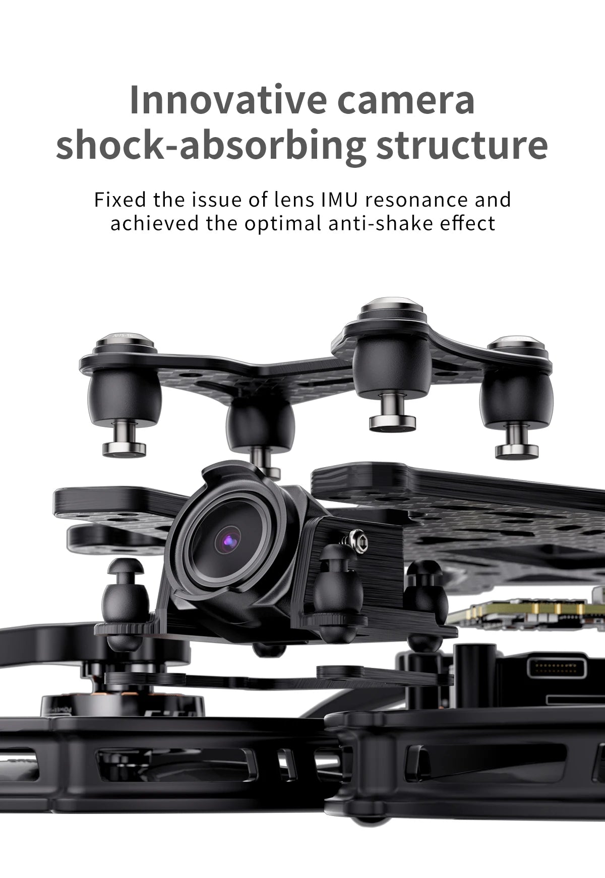 Innovative camera shock-absorbing structure Fixed the issue of lens IMU resonance and achieved the optimal anti