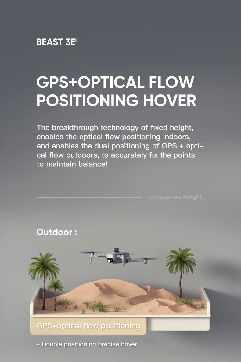 BEAST 3E SG906 MAX2 Drone, BEAST 3E GPS+OPTICAL FLOW POSITIONING HOVER The