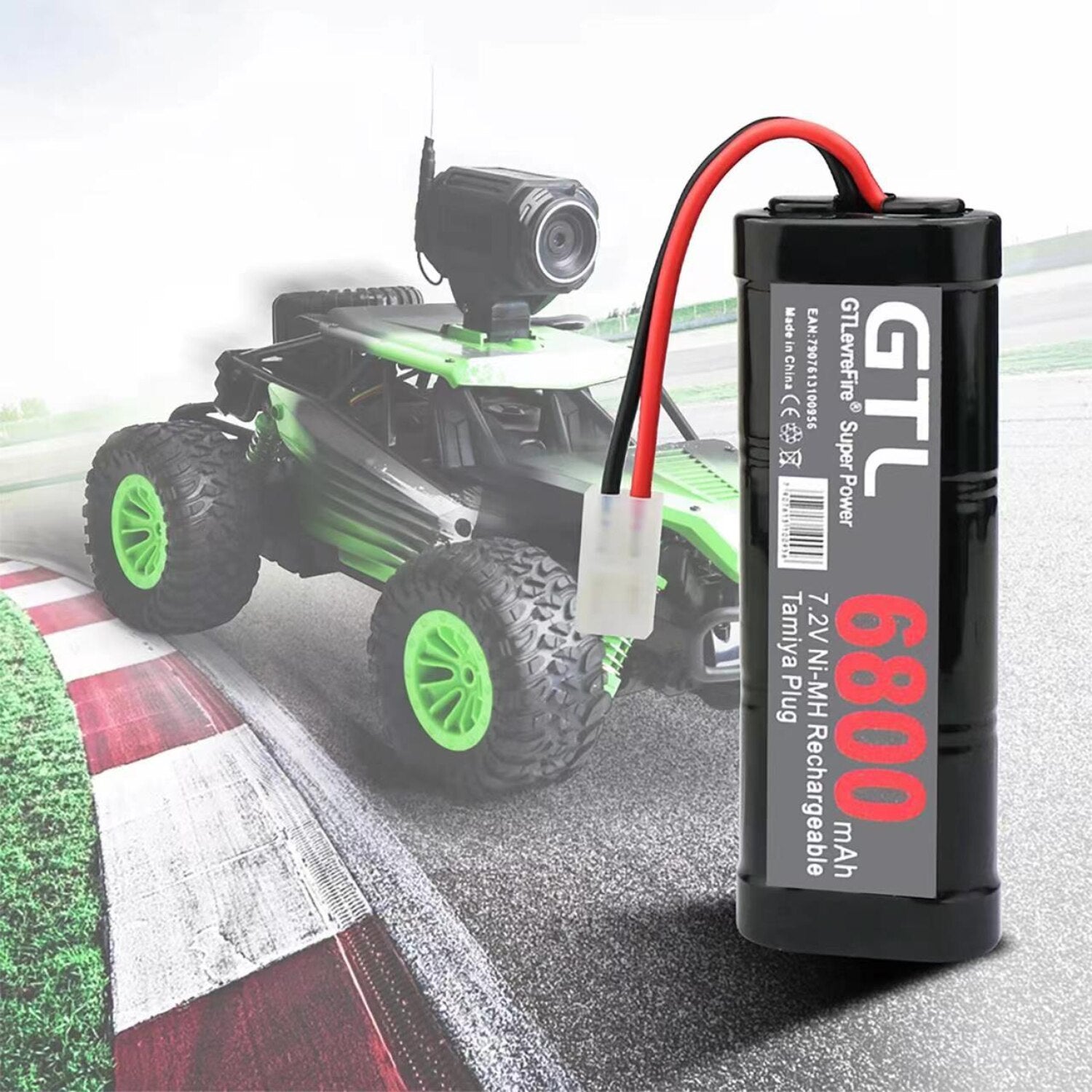 Mkepa 7.2V 6800mAh NiMH Replacement RC Battery with Tamiya Discharge Connector for RC Toys Racing Cars Boat Aircraft