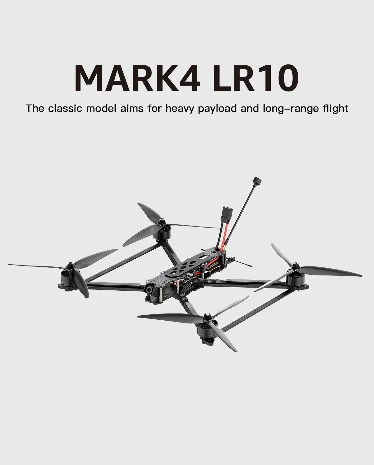 GEPRC MARK4 LR10 1.2G 2W Long Range 10inch Freestyle FPV Drone - With EM3115 900KV GEP-BL60A-4IN1 ESC High-performance RC Quadcopter 6 GEPRC MARK4 LR10 1.2G 2W Long Range 10inch Freestyle FPV Drone, classic model aims for heavy payload and long-range flight . LR1O