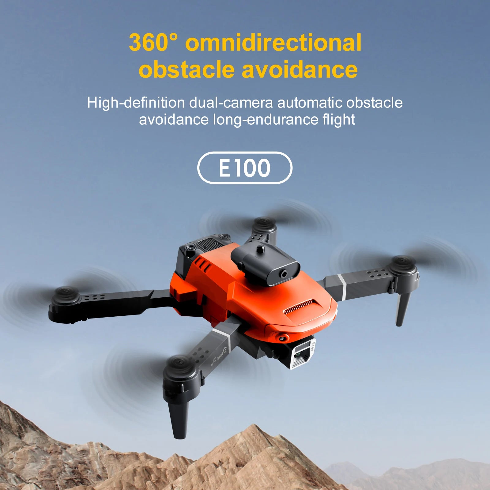 KBDFA E100 Mini Drone, 3600 omnidirectional obstacle avoidance high-definition dual