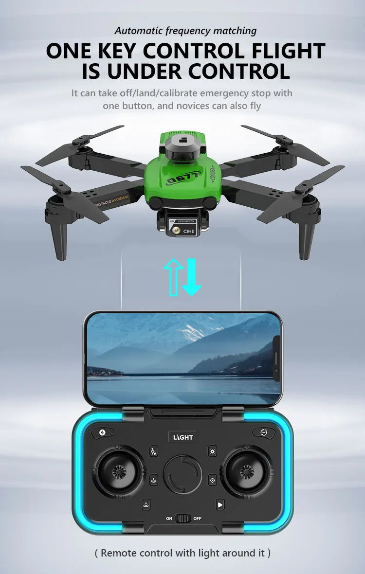 CONUSEA 0677 Drone - 4k Drones with Dual camera HD 4k Optical Flow FPV WIFI Quadcopter Obstacle Avoidance RC Drones Toys 21 CONUSEA 0677 Drone - 4k Drones with Dual camera, CONUSEA 0677 Drone, cine wul light remote control can take off/land/