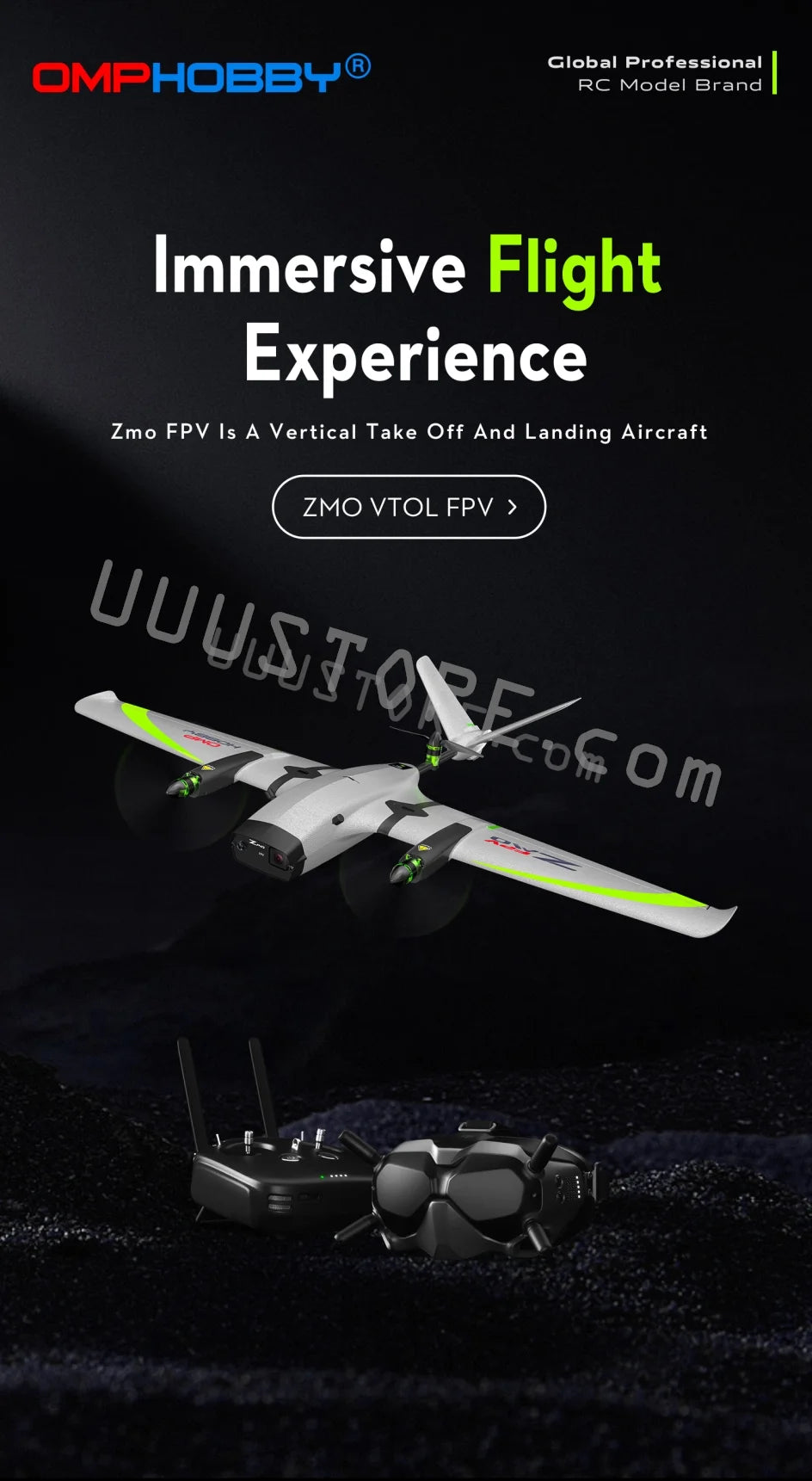OMPHOBBY ZMO VTOL RC AirPlane , OMPHOBBY RC Model Brand Immersive Flight Experience Zmo FP